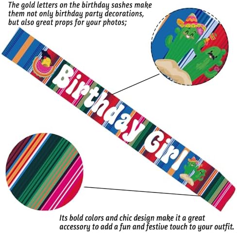 Mexican Birthday Girl Sash for Women - Fiesta Decor