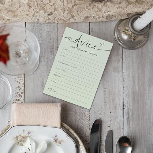 Bridal Shower Game Cards Set of 25 Sage Green