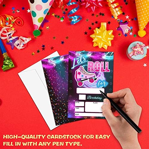 Roller Skate Birthday Invites For Teens 20 Pack