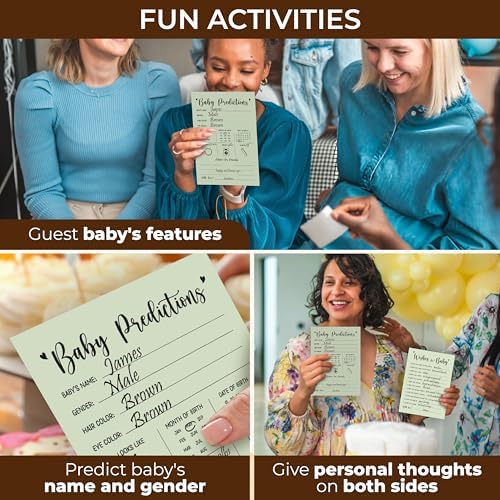 30 Piece Baby Prediction Cards for Baby Shower
