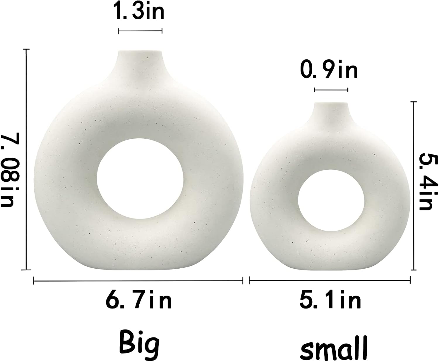 QLOFEI Ceramic Vases Set of 2 Modern Boho Style