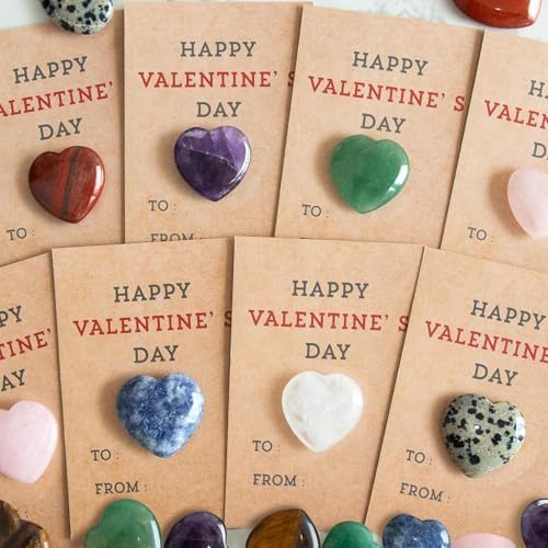 24 Pack Heart-Shaped Gem Valentine Cards