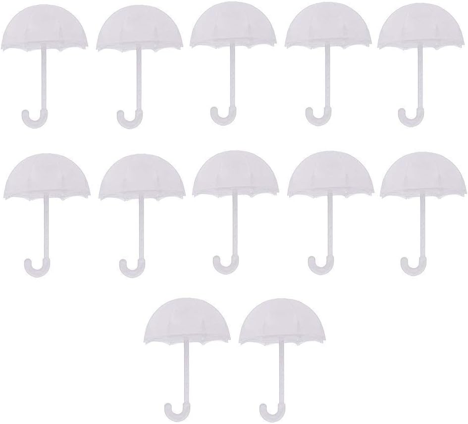 12PCS White Umbrella Shape Plastic Wedding Favor Boxes