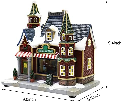 Moments In Time Resin Christmas Village Building with LED Lights and Music