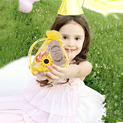 30 Sets Sunflower Birthday Party Favors Keychain Pack