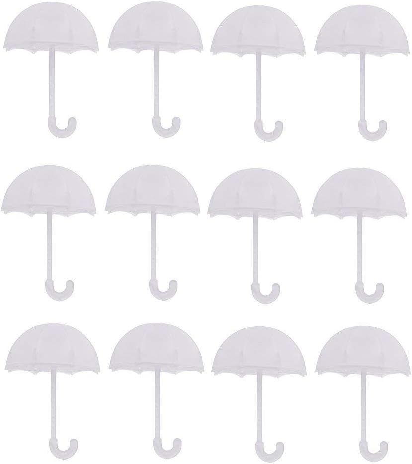 12PCS White Umbrella Shape Plastic Wedding Favor Boxes