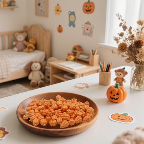 FESTGLOX 100Pcs Mini Resin Pumpkins for Fall Decor