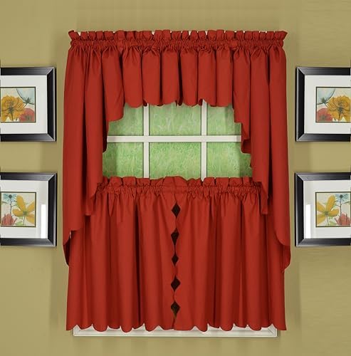 Todays Curtain CA2003K Orleans 38 Inch Swag Pair Tambour Scallop Edge Curtain