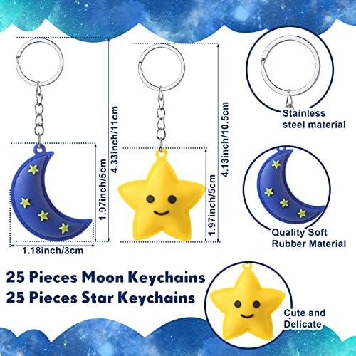 150 Pcs Baby Shower Keychains with Thank You Cards and Organza Bags