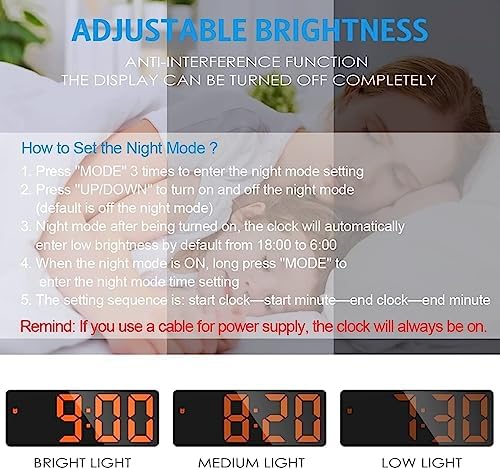 AMIR Digital Alarm Clock with LED Display and Voice Control