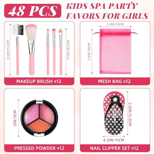 12 Sets Kids Spa Party Kit for Girls Makeup and Manicure Supplies