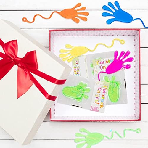 Haooryx Valentines Day Glitter Sticky Hand Cards 28 Pack