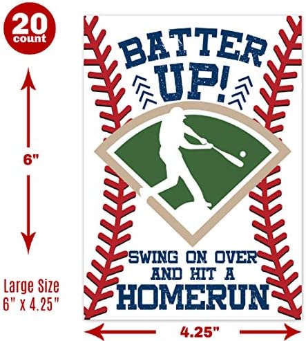 Baseball Birthday Invites 20 Count with Envelopes