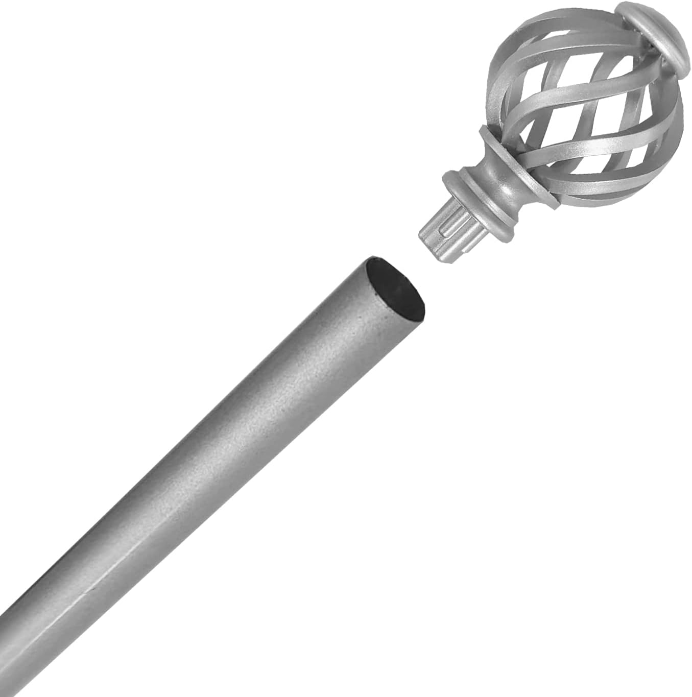 4 Pcs Spiral Cage Curtain Rod Finials for 58 Inch Rod