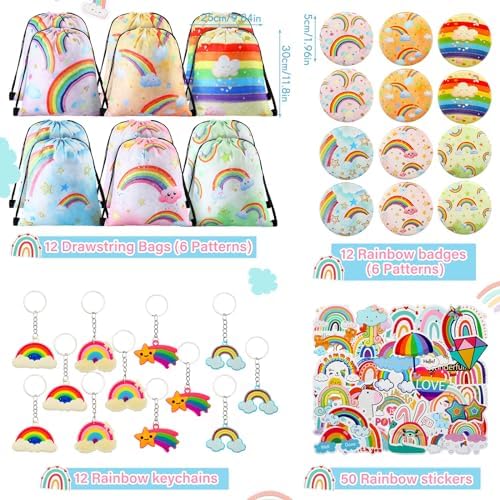 140 Pcs Rainbow Party Favors Set for Kids