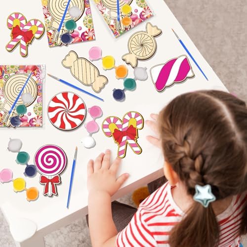 HABDJILTY 12 Pack Candyland Painting Crafts Set for Kids