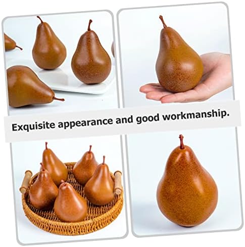 VICASKY 2Pcs Lifelike Faux Pears Artificial Fruit Display Prop