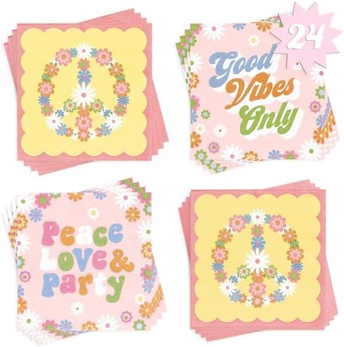 XO Fetti Groovy Napkins 3-Ply 24 Pack