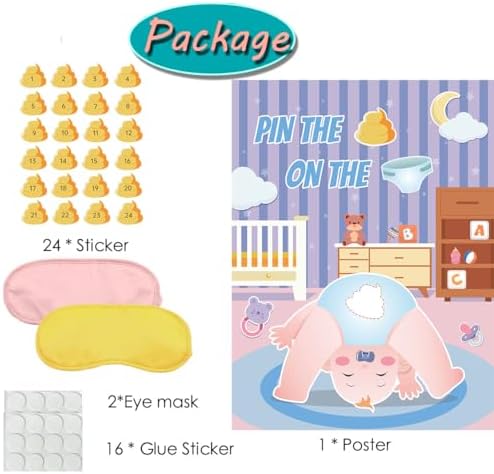 Roscid Pin The Sticker on The Diaper Game Set