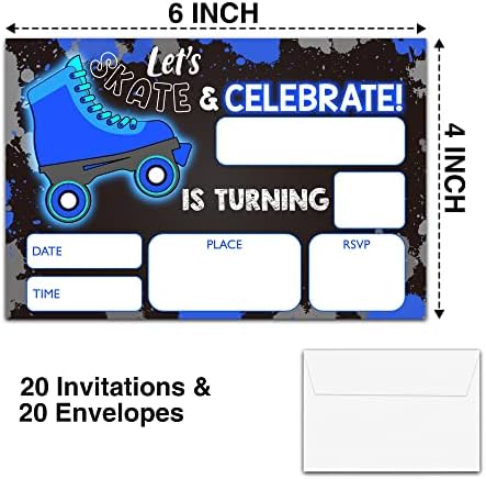 YSTEP Neon Roller Skating Birthday Invites