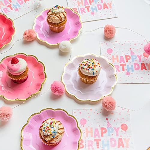 Talking Tables Pack of 12 Rose Gold Foil Edged Plates