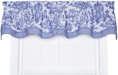 Victoria Park Toile Blue Valence Curtain