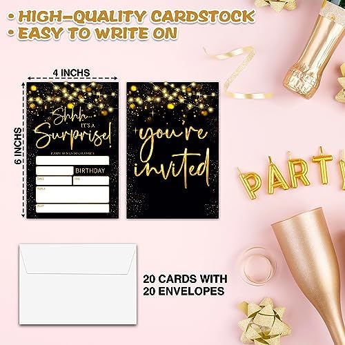 Chuxvon Surprise Birthday Party Invitations D20