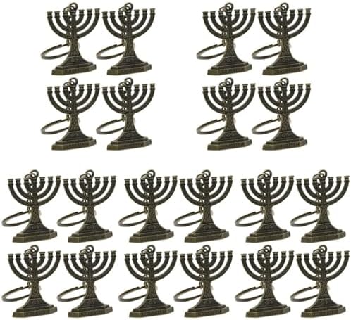 20 Pcs Hanukkah Key Ring Metal Tote Purse Ornaments