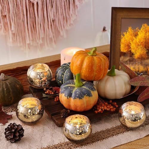 LETINE Gold Mercury Glass Votive Candle Holders Set of 36