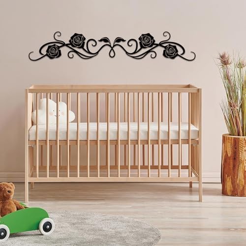 ESTART Large Metal Rose Scroll Wall Decor