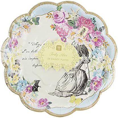 Talking Tables Pack of 24 Alice in Wonderland Themed Plates 7 Inch