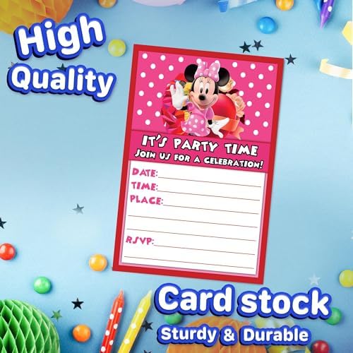 Set of 20 Birthday Invitation Cards Envelopes for Kids