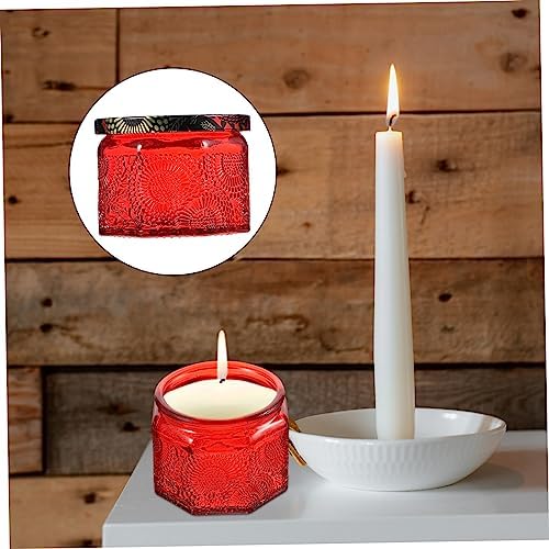 14-Piece Embossed Glass Candle Jar Set with Lids