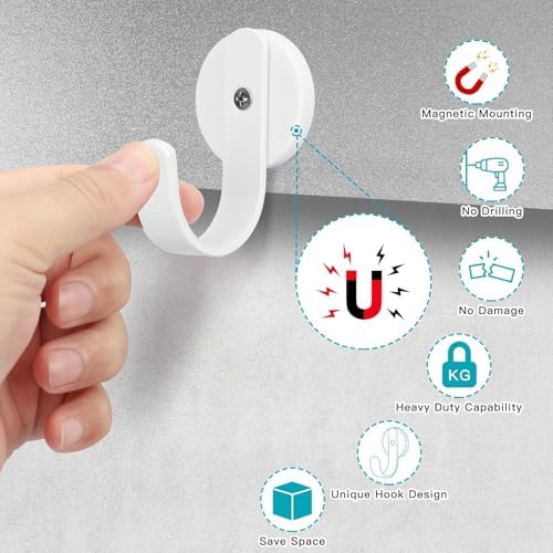 2 Pack Magnetic Wreath Hanger for Metal Doors Black and White