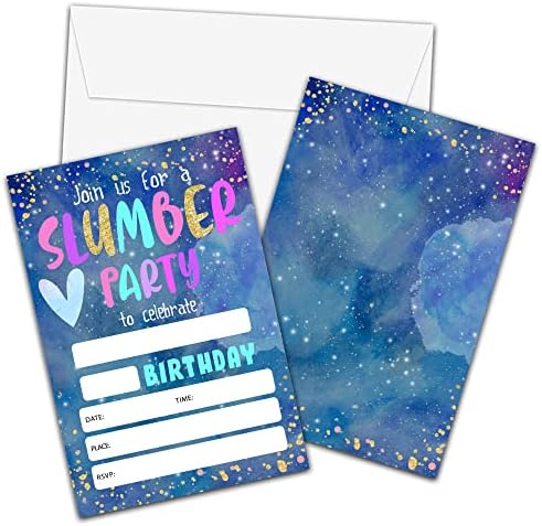 Slumber Birthday Invites with Envelopes - 20 Pack