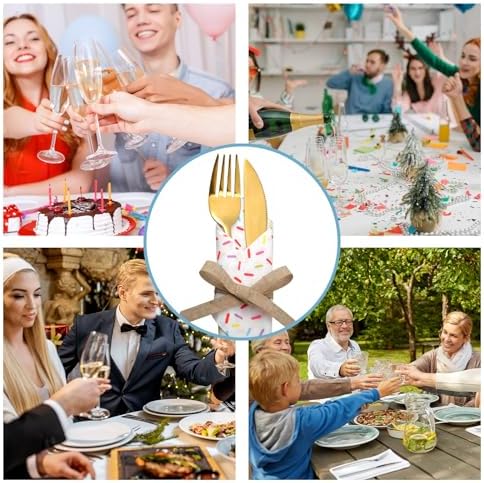 Crtiin 150 Pcs White Donut Sprinkles Napkins 2 Ply
