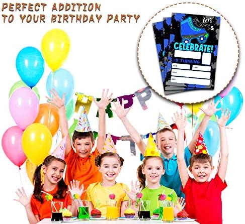 ONDTON Blue Roller Skating Birthday Invitations With Envelopes 20 Pack