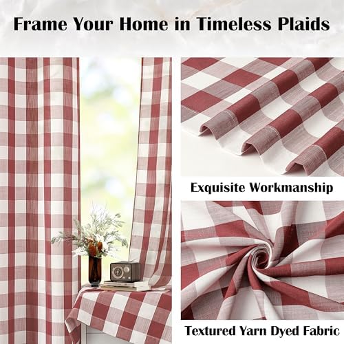 Red Buffalo Plaid Check Curtain Panels 40x84