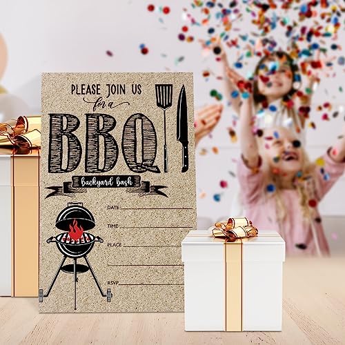 BBQ Party Invitations with Envelopes Set of 20