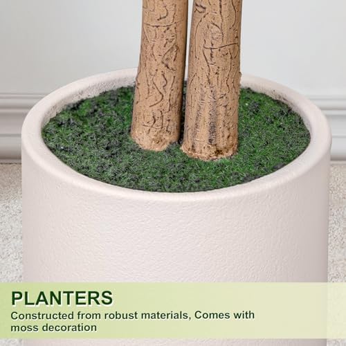 5FT Artificial Ficus Tree with White Planter