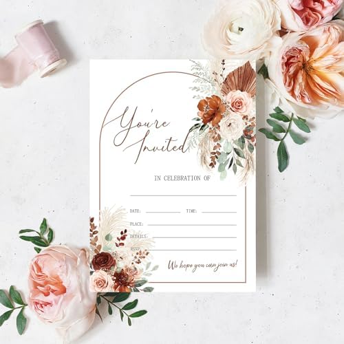 Whaline 25 Fall Invitations with Envelopes Stickers