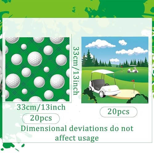 Golf Themed Paper Napkins Set for Parties