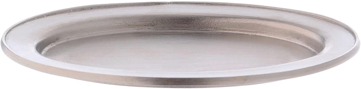 Matte Silver-Plated Brass Candle Holder Plate 1