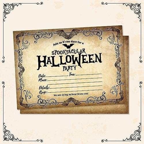 Pink Pixie Studio Halloween Party Invitations 25 Set 5x7 with White Envelopes