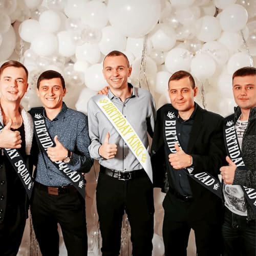 7 Pcs Birthday King Sashes for Men or Boy
