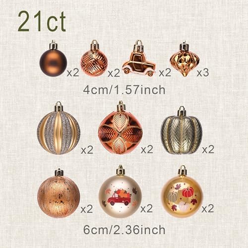 DECOR BY HANNAH Fall Tree Ornaments Set 21ct
