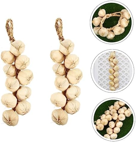 Cabilock 2Pcs Lifelike Garlic Wall Decor