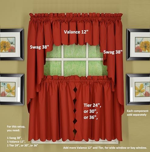 Todays Curtain CA2003K Orleans 38 Inch Swag Pair Tambour Scallop Edge Curtain