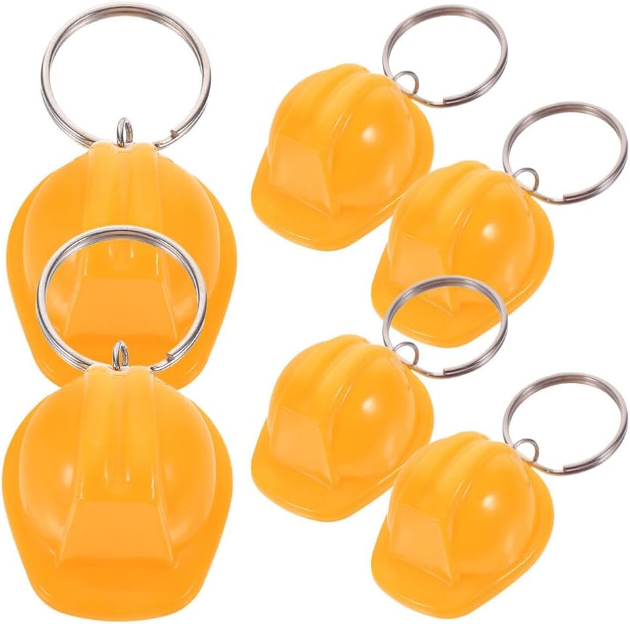 STOBAZA 6pcs Mini Hard Hat Keychain Set