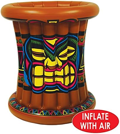 Beistle 2 Piece Inflatable Tiki Coolers Hawaiian Theme